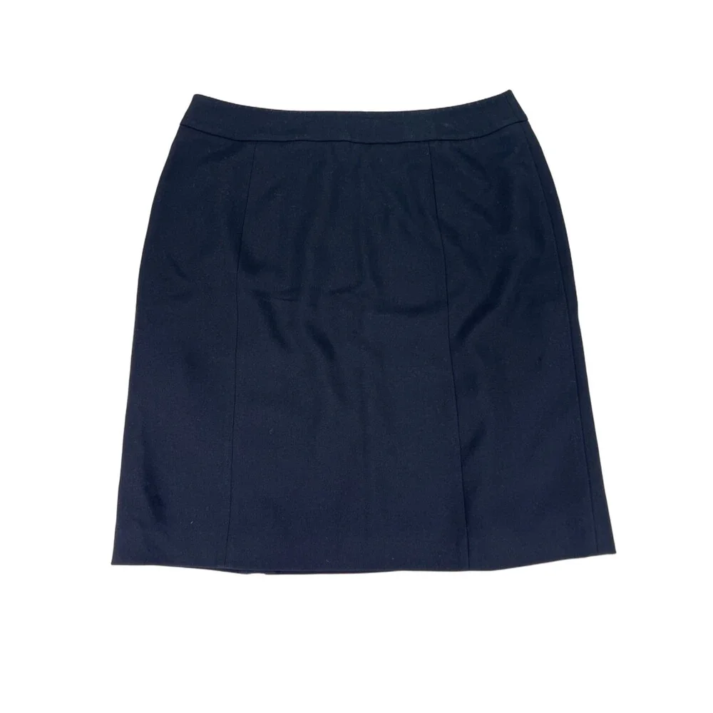 Ann Taylor Women's Black Lined Straight Side Zip Skirt - 14